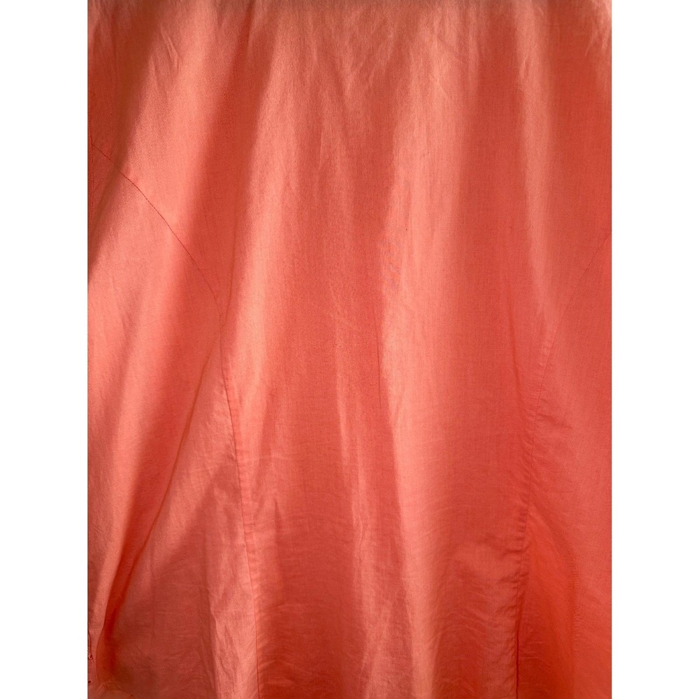 Coral Eyelet Embroidered Button Front Blouse Bell Sleeve Cottagecore Boho Top XL - Picture 9 of 9